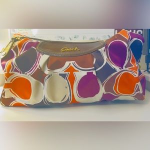 Coach Signature Scarf Multicolor Purse Sold As Is